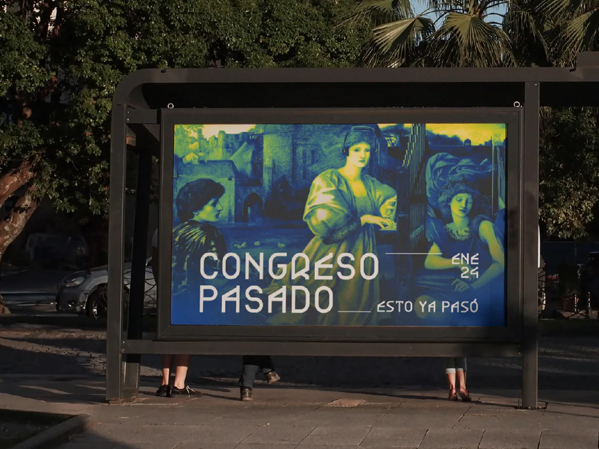 Afiche Congreso Pasado en un paradero