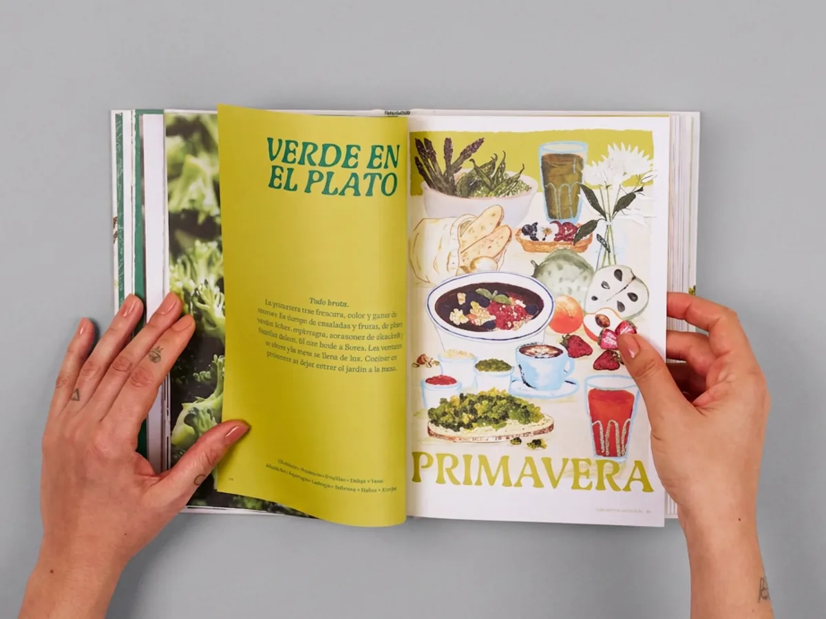 Revista abierta en la sección Verde en el plato, Quinoa